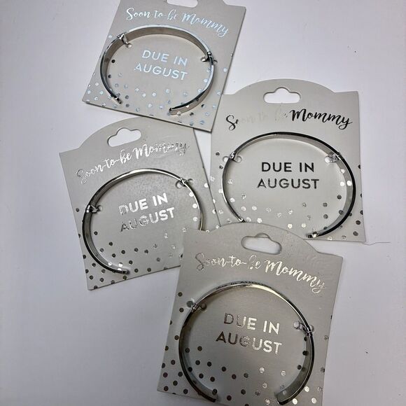 Occasionally Made Maternity Due In August Silver Tone Cuff Bracelet New - Picture 5 of 6